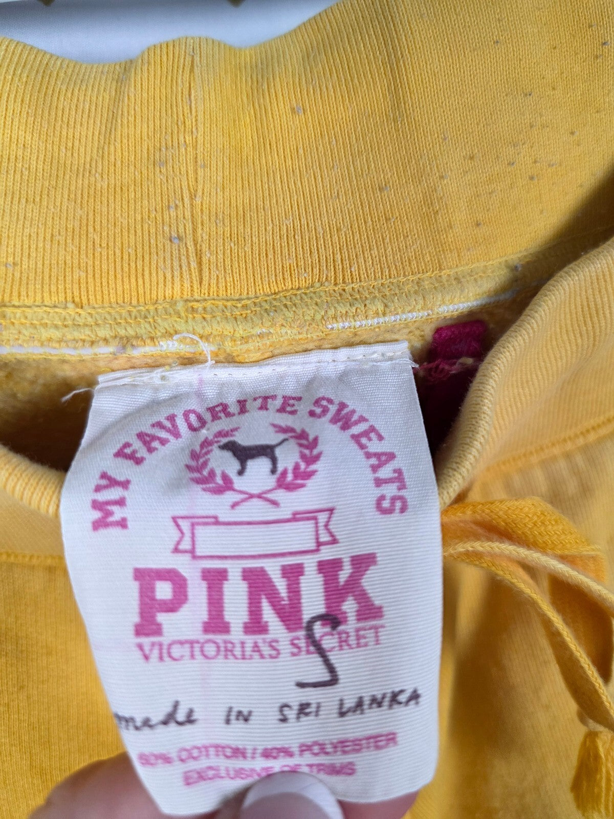 Victorias Secret PINK Vintage Yellow Sweats University Sweatpants Small