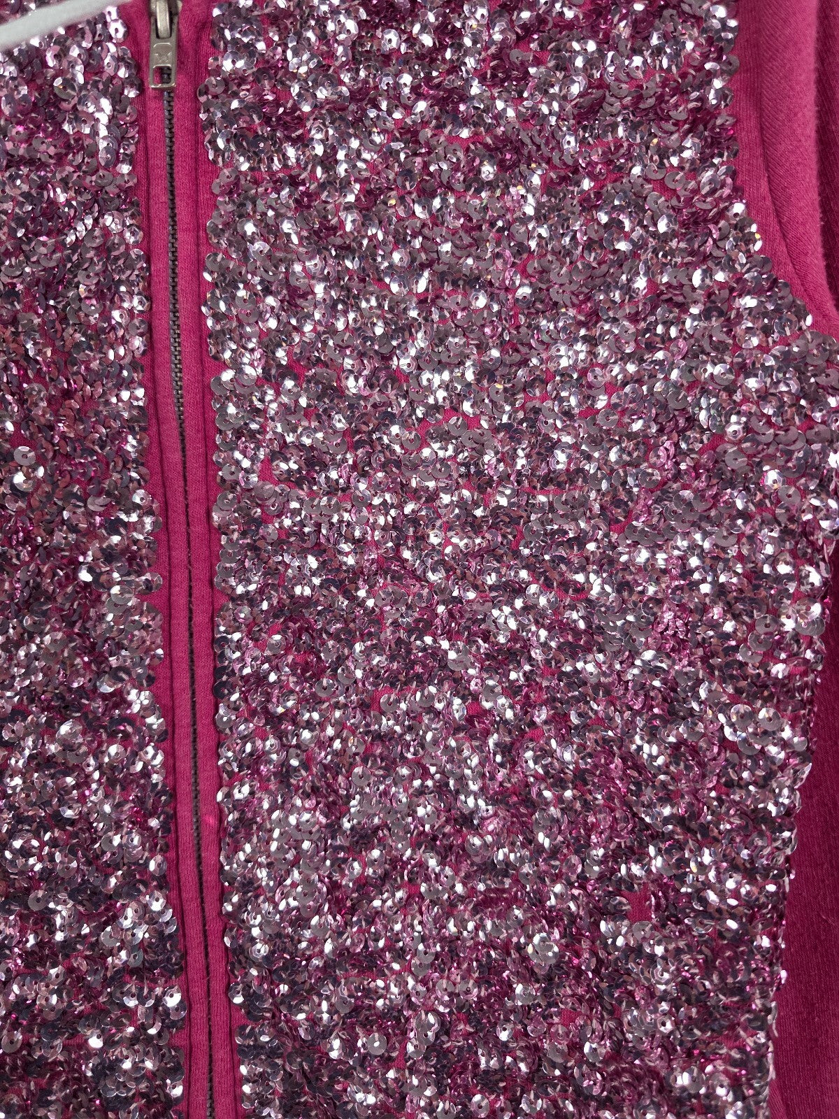 Victorias Secret Pink Bling Sequined Fashion Show Full zip Hoodie Jacket XS