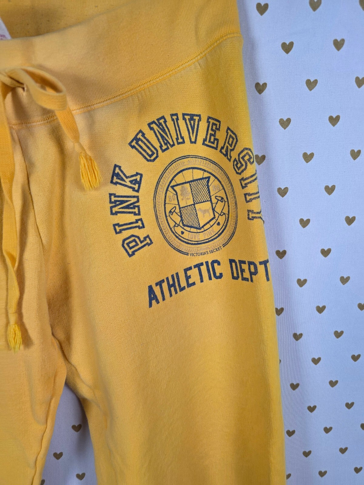 Victorias Secret PINK Vintage Yellow Sweats University Sweatpants Small