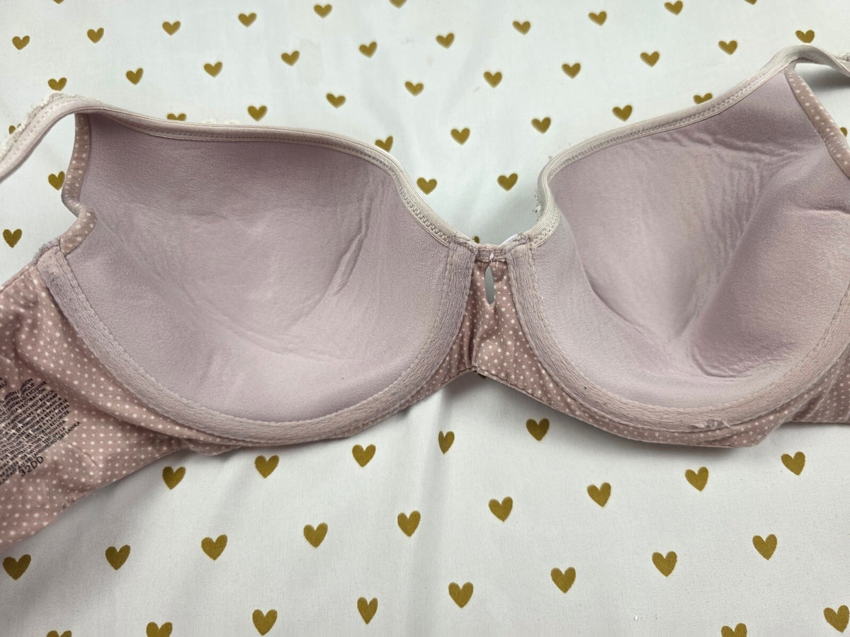 Victorias Secret Polka Dot Lined Demi Balconette Bra 32DD
