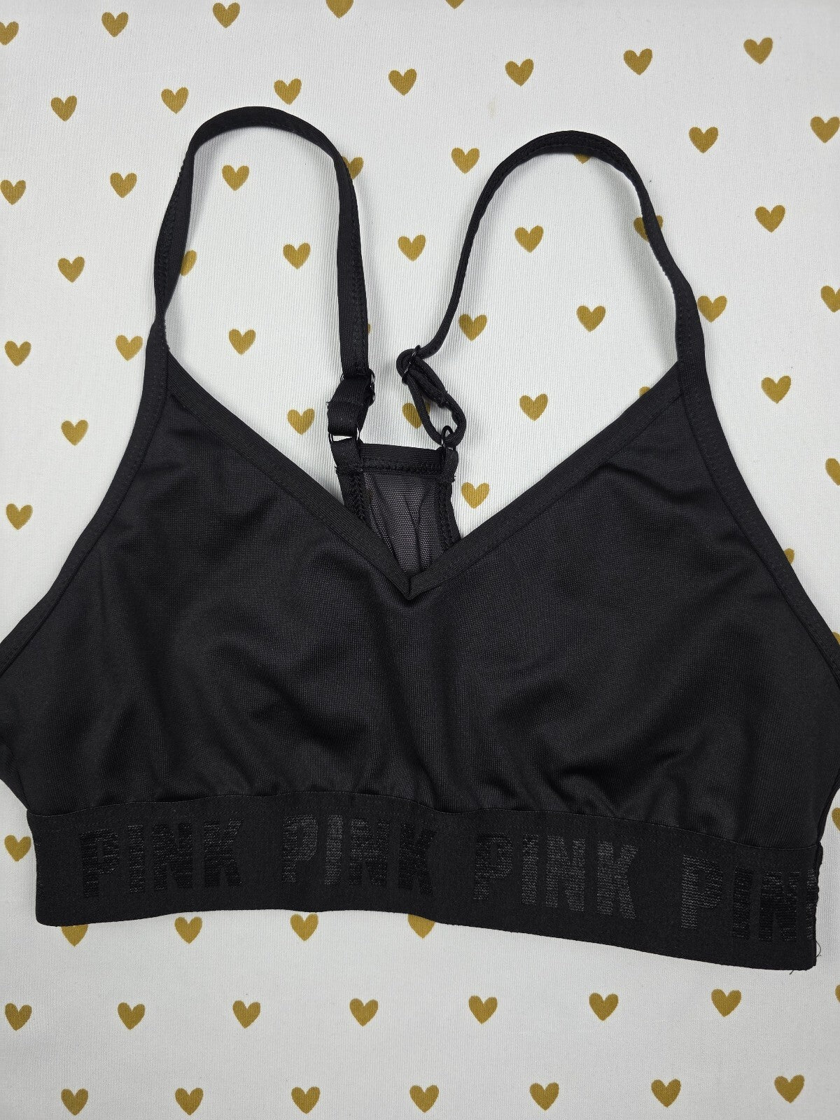Victorias Secret Pink Active Sports Bra XS BLack Bralette Bra Top Tank