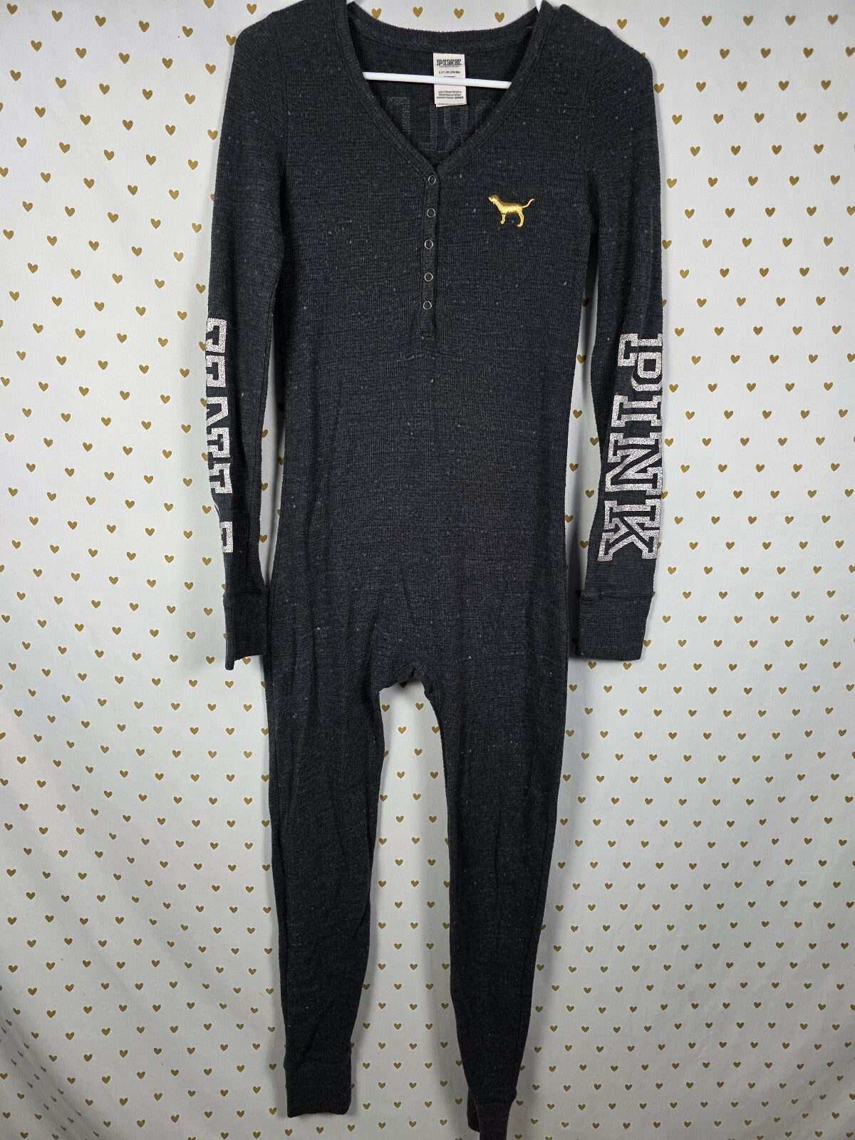 Victoria's Secret PINK Union Suit S World's Greatest Wrapper Sequin Pajamas