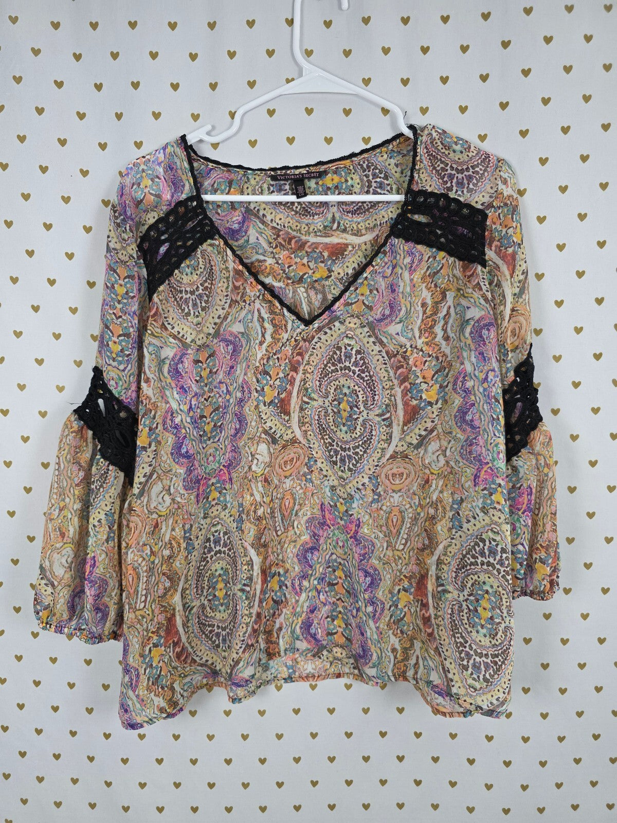 Victorias Secret Boho Tunic Flowy Blouse Shirt Large