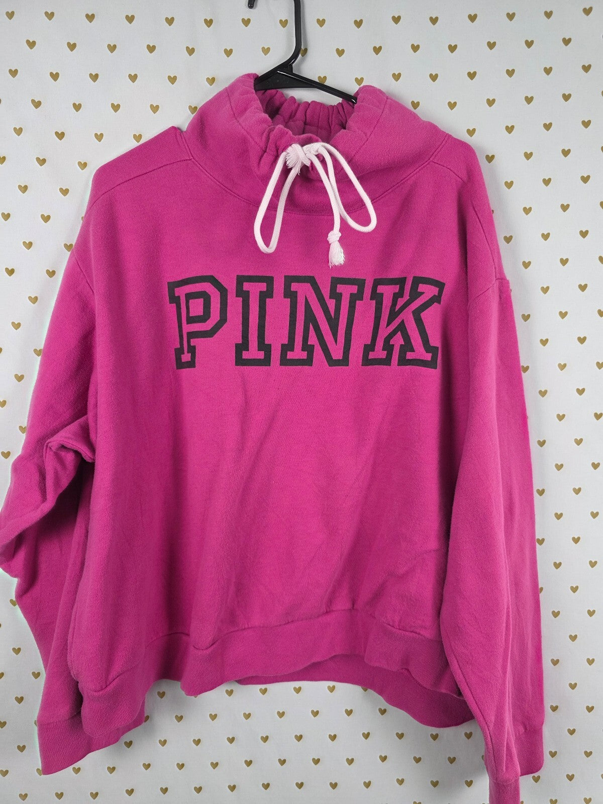 Victorias Secret Pink Slouchy Cowl Neck Sweater Shirt Logo 2XL XXL