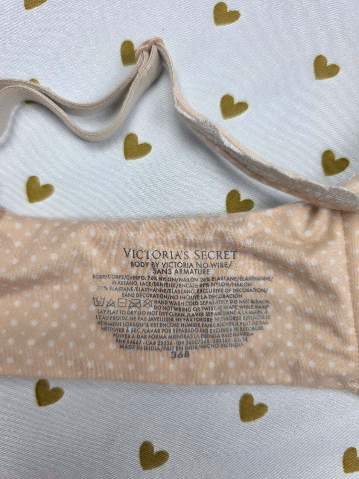 Victorias Secret Polka Dot Wireless No Wire Bra 36B