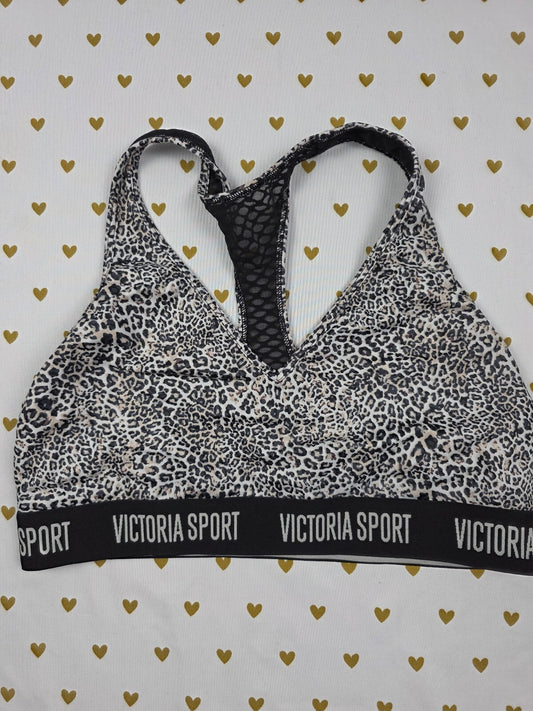 Victorias Secret Pink Cheetah leopard Racerback MEDIUM Bralette Bra Top Tank