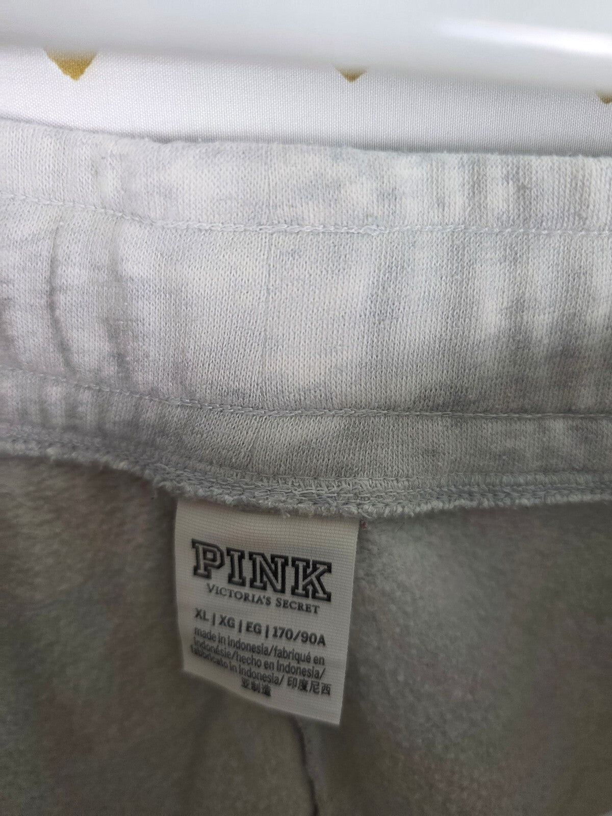 Victorias Secret PINK Grey XL Logo Tapered Joggers Sweats Sweatpants