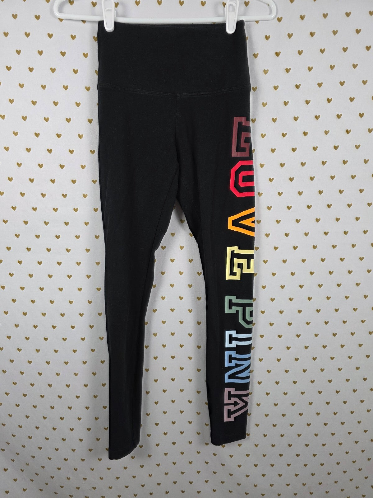 Victorias Secret PINK Rainbow Logo XS Yoga Pants LOVE