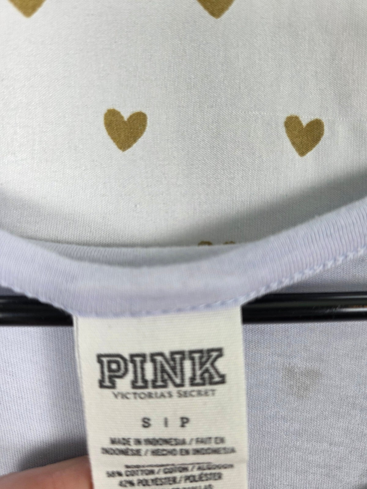 Victorias Secret PINK BLING Long Sleeve Logo Tee shirt sequined SMALL