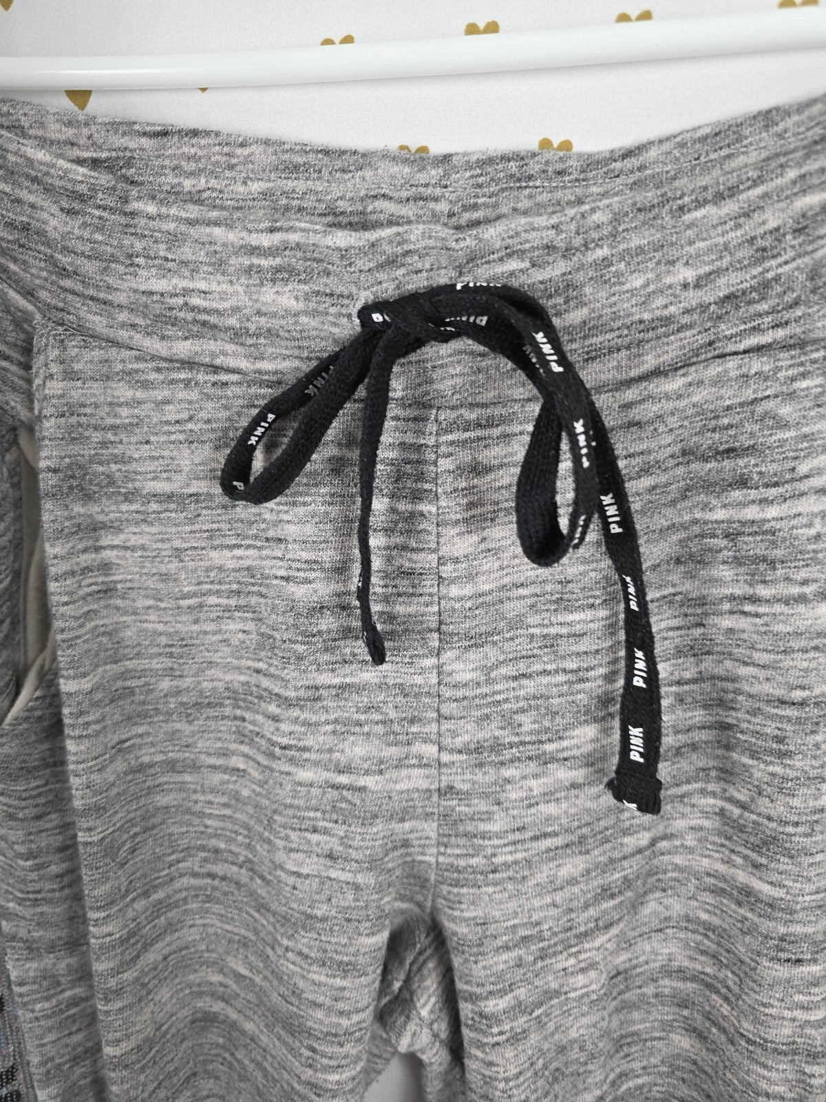 Victorias Secret PINK Grey Bling Sequined Sweats Sweatpants LARGE