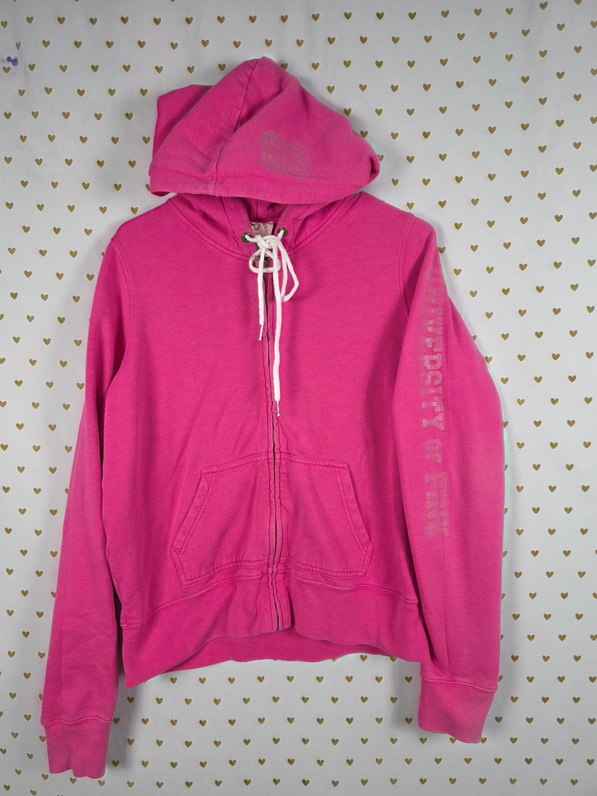 Vintage VS PINK Hoodie L University of Rhinestone Dog Y2K Bling Sequin Jacket