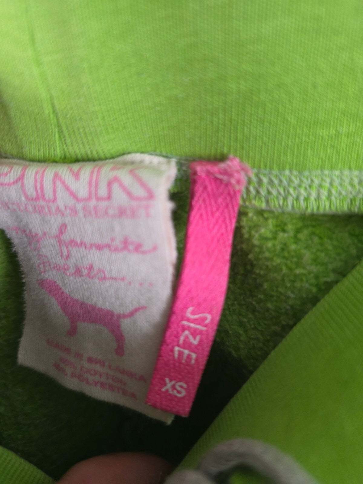 Victorias Secret PINK Vintage Lime Green Sweats Sweatpants Y2k Logo Butt XS