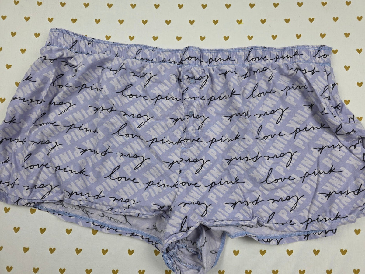 Victorias Secret PINK Logo 2XL XXL Sleep Shorts Boxers Pajama Bottoms