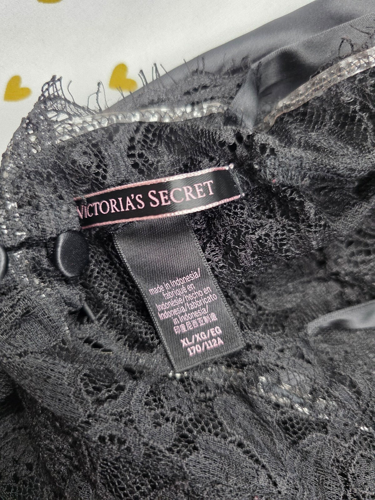 Victorias Secret PINK Black Chain XL Tank Top Open Back Babydoll
