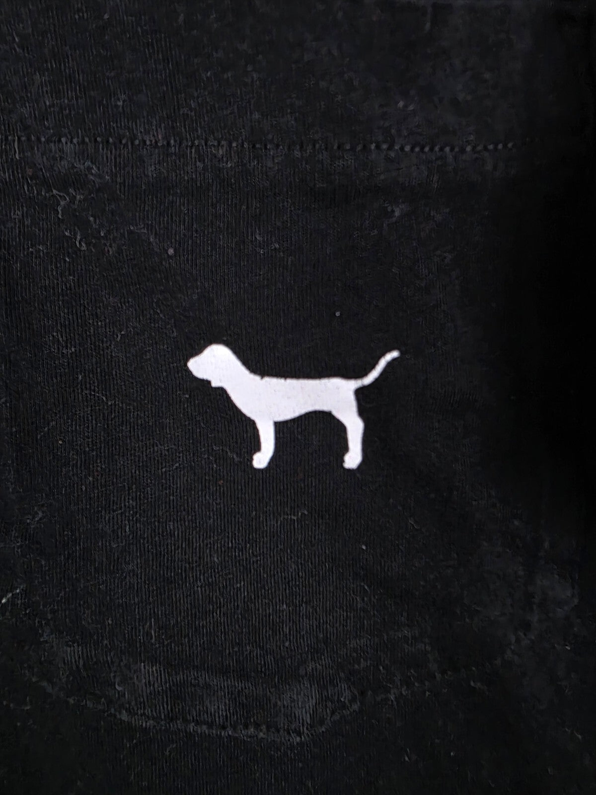Victorias Secret PINK Leopard Cheetah Dog Logo Pocket Tee Shirt black Large