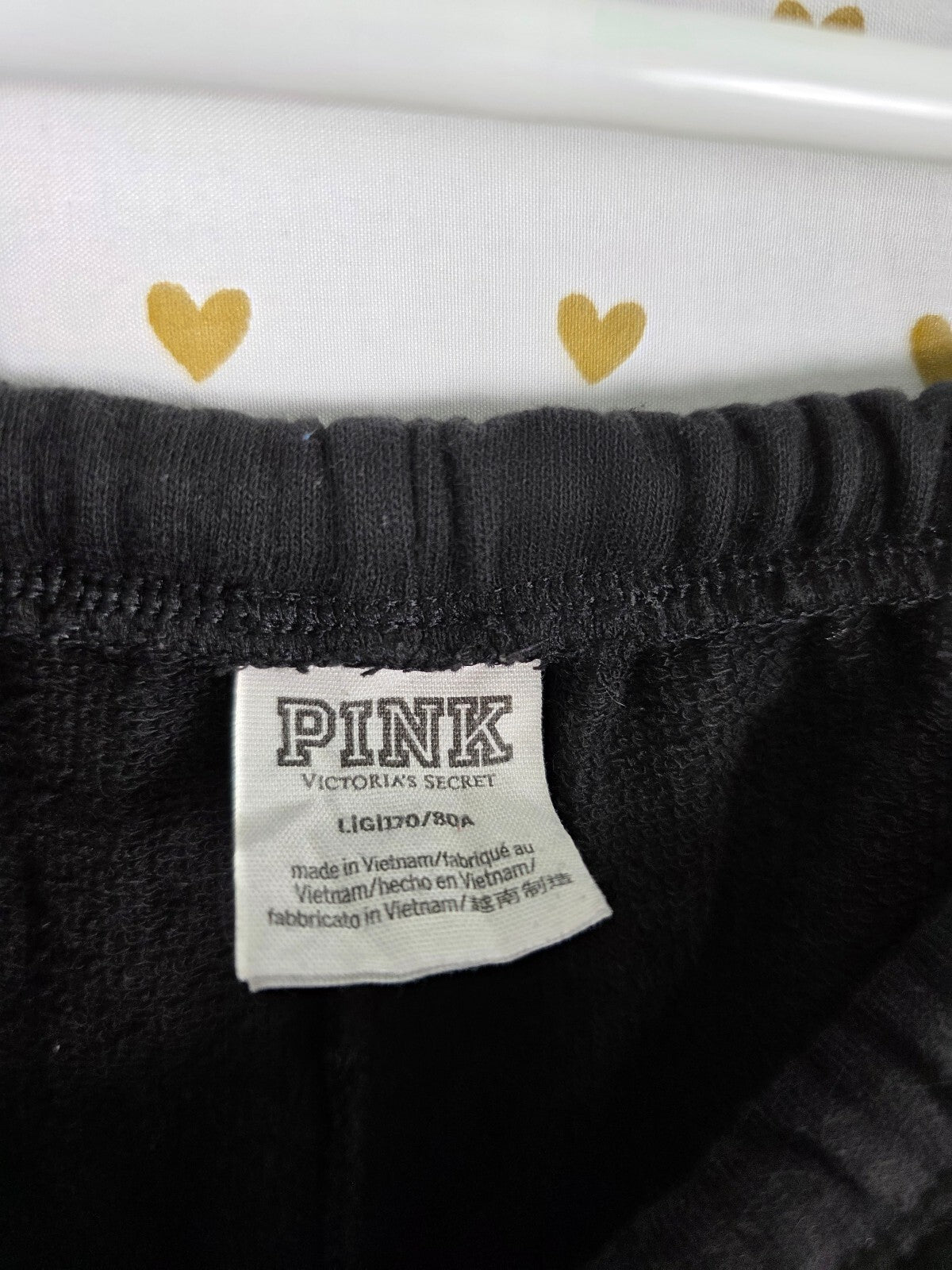 Victoria's Secret PINK Rhinestone Dog Tee Sweatpants Set Black BLING