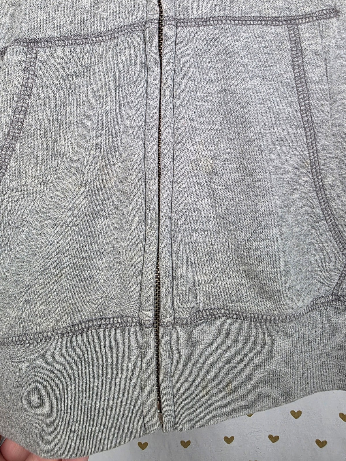 Victorias Secret Pink Vintage Y2K Studded Logo Full Zip Grey hoodie jacket XS