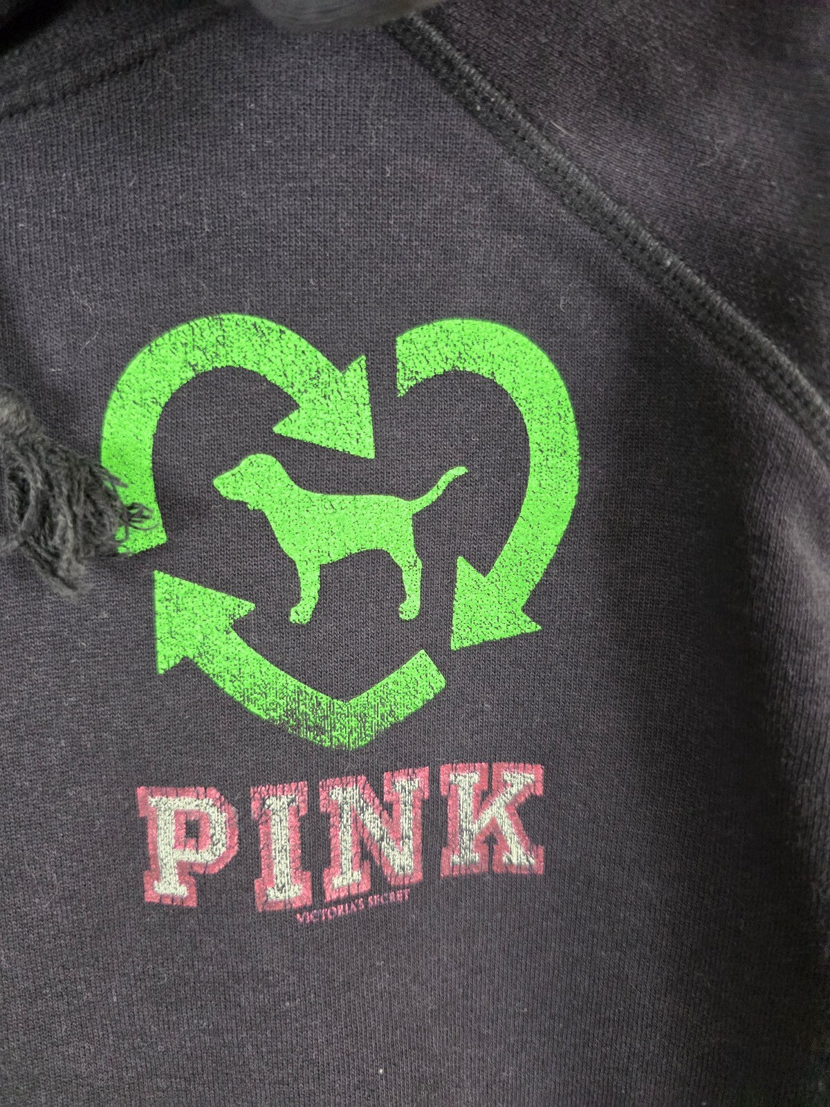 Victorias Secret Pink Vintage Y2k recycle Earth Love Hoodie Jacket Medium