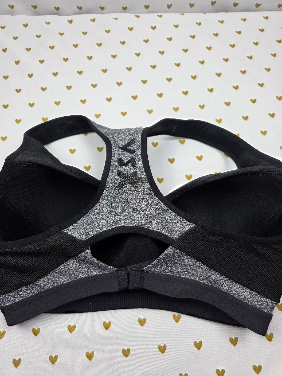 Victorias Secret Grey Sports Bra Tank Top Exercise Support VSX 34DD