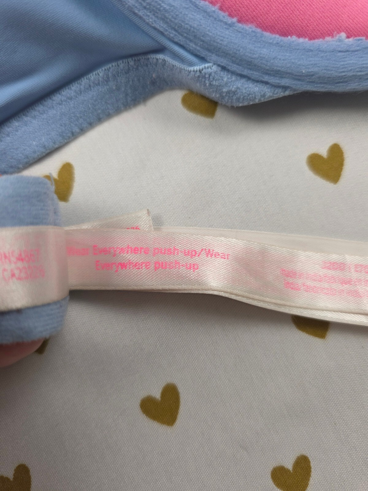 Victorias Secret PInk Blue Wear Everywhere Push Up Bra 32DD