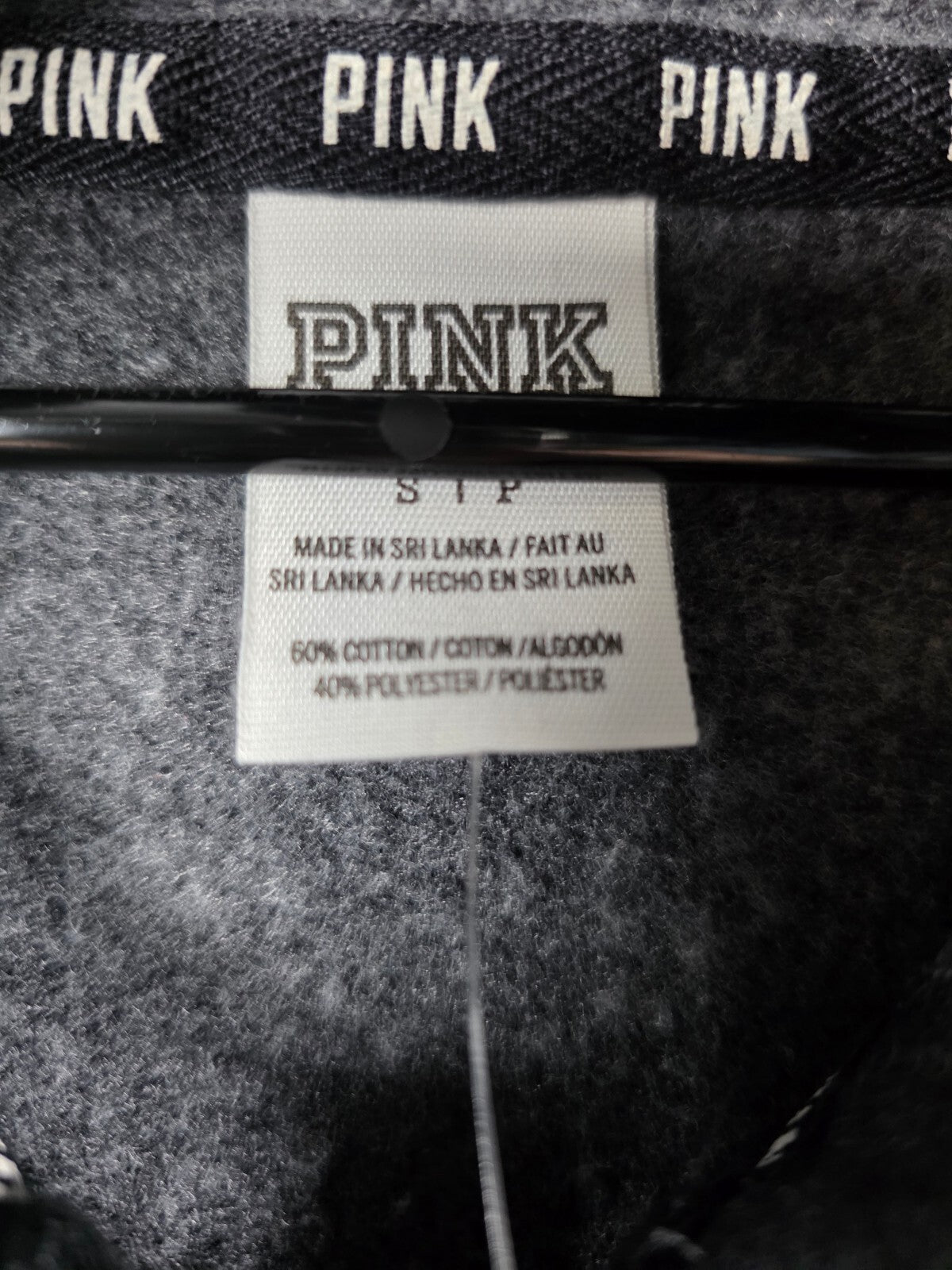 Victorias Secret Pink Bling NEW NWT Sequined Logo Hoodie Jacket Grey Small