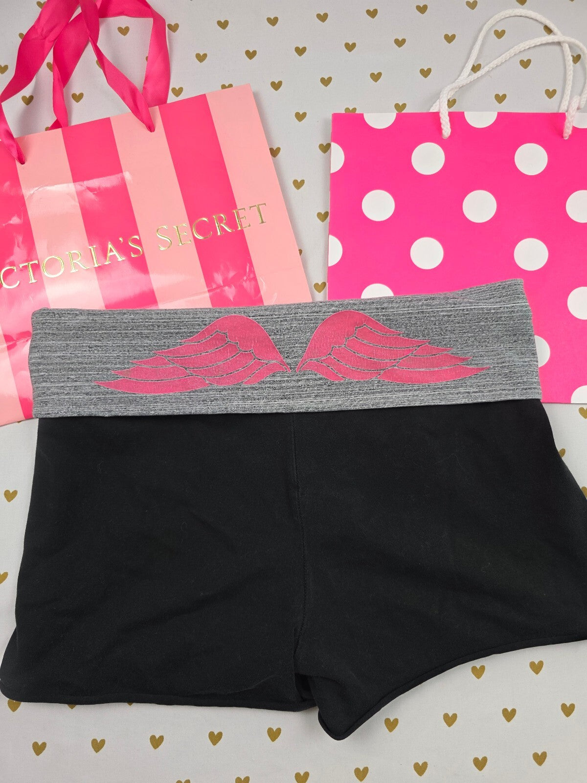 Victorias Secret Angels WINGS Foldover Yoga Shorts Medium