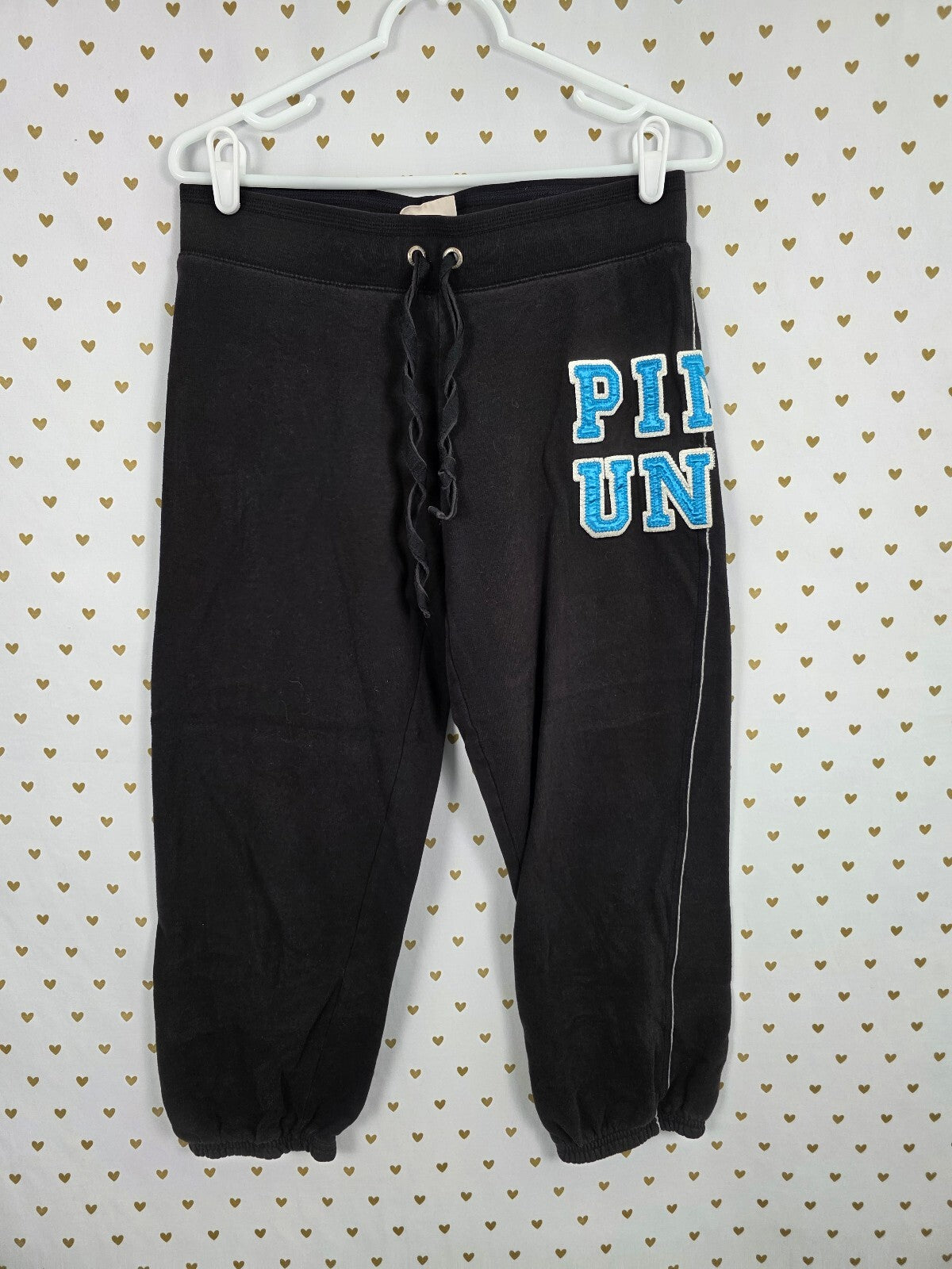 Victorias Secret PINK Vintage University Sweats Sweatpants Y2k Small Black