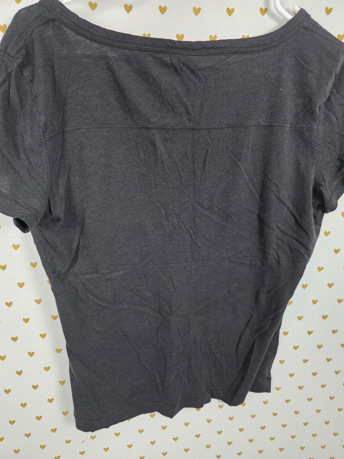 Victorias Secret PINK Vintage LOVE Cropped Black Logo Tee shirt SMALL