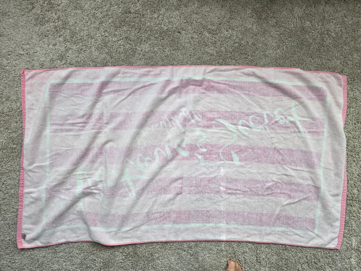 2011 Victoria’s Secret Bombshell Beach Towel Pink Striped Cotton Y2K 66x34
