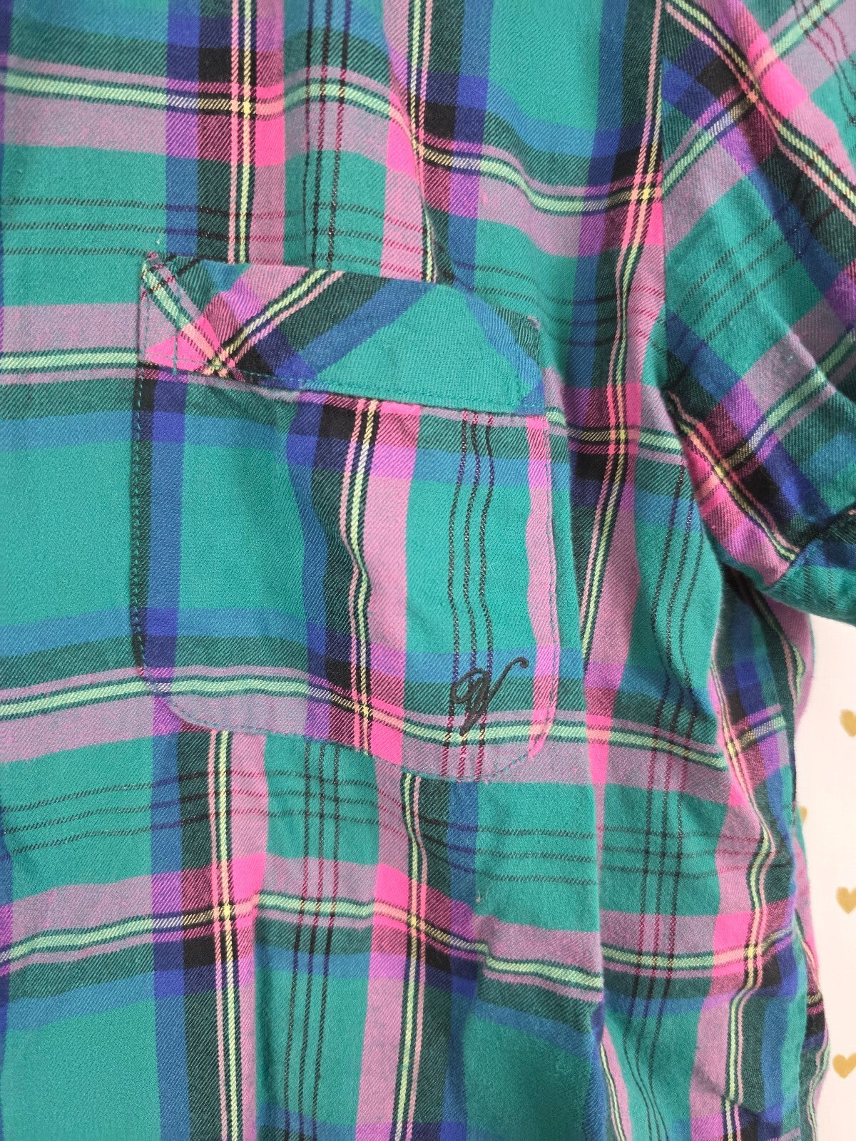 Victorias Secret Plaid Soft Sleep Set 2pc Shirt Shorts Small
