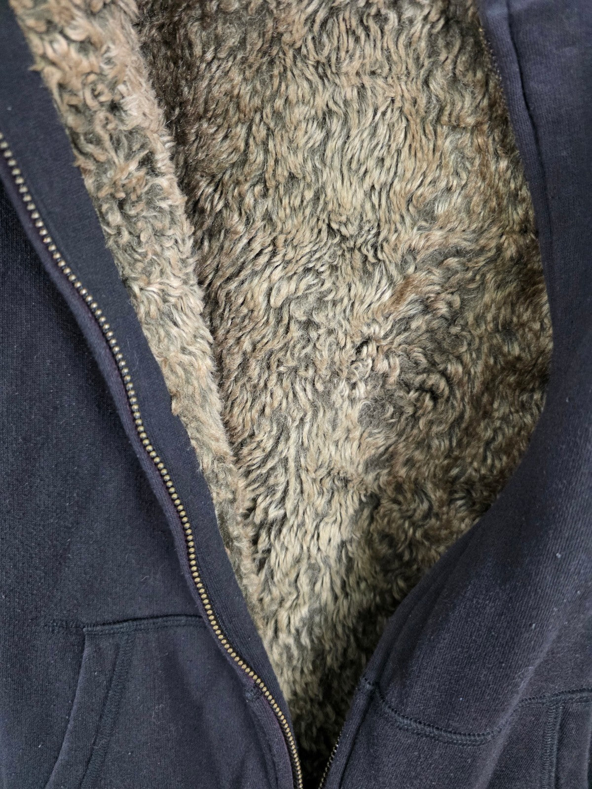 Victorias Secret Pink Fur LIned Crest BLING hoodie jacket Black LARGE