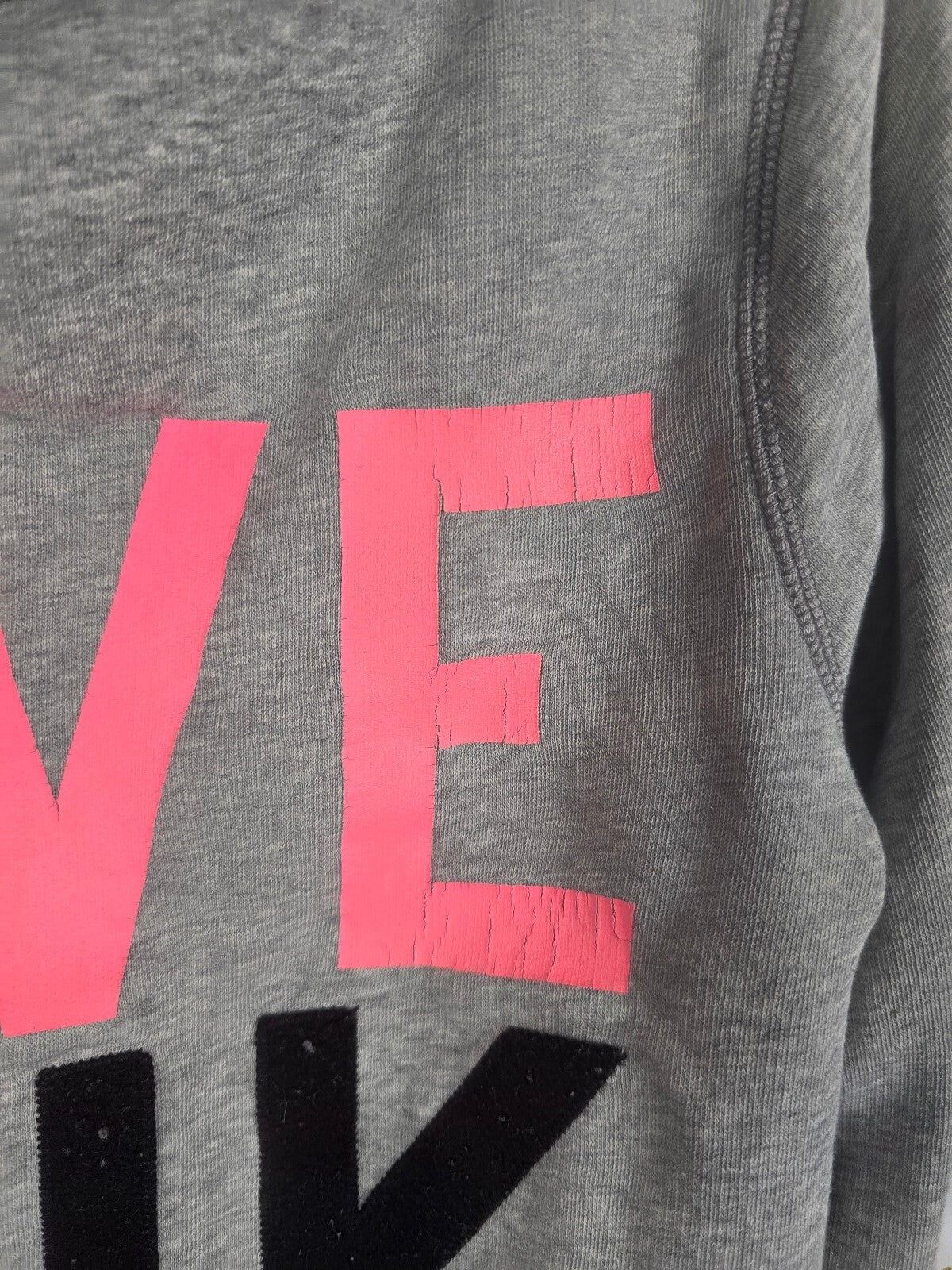 Victorias Secret Pink Vintage Grey Y2k Full zip Hoodie Jacket Logo Large