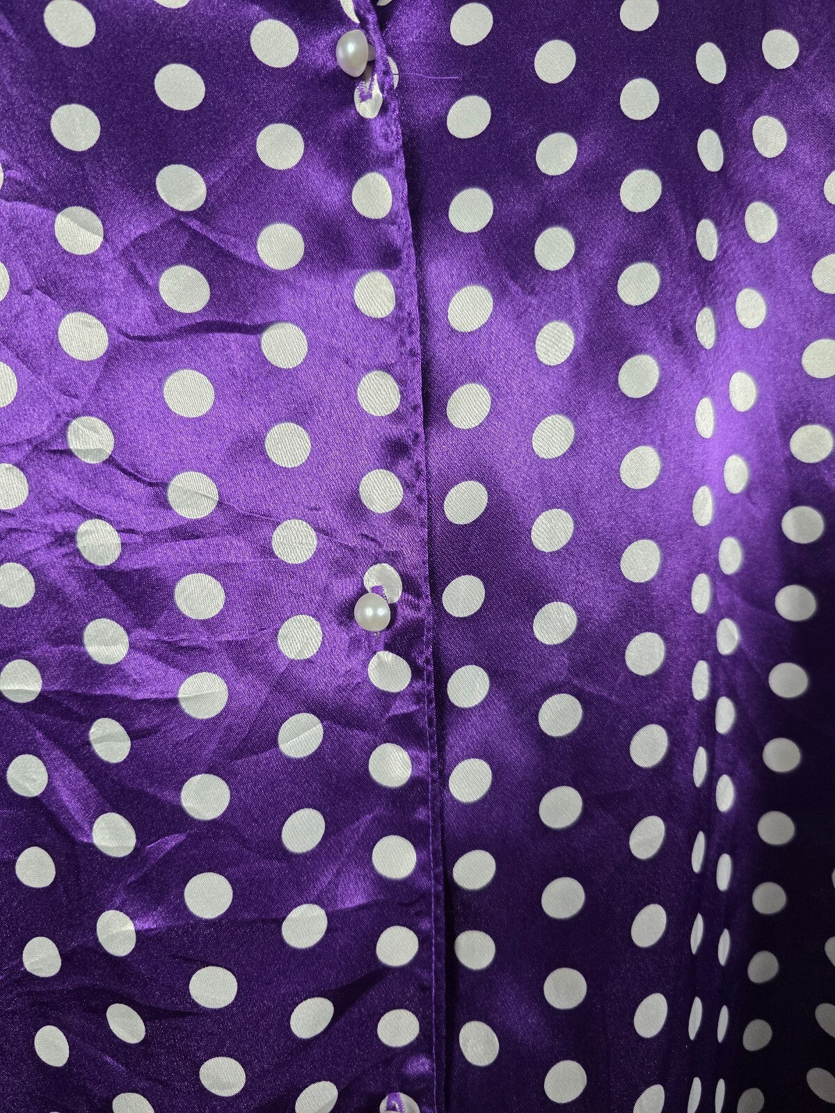 Victorias Secret Vintage Gold Label Polka Dot satin Sleep Shirt Nightgown Pajama