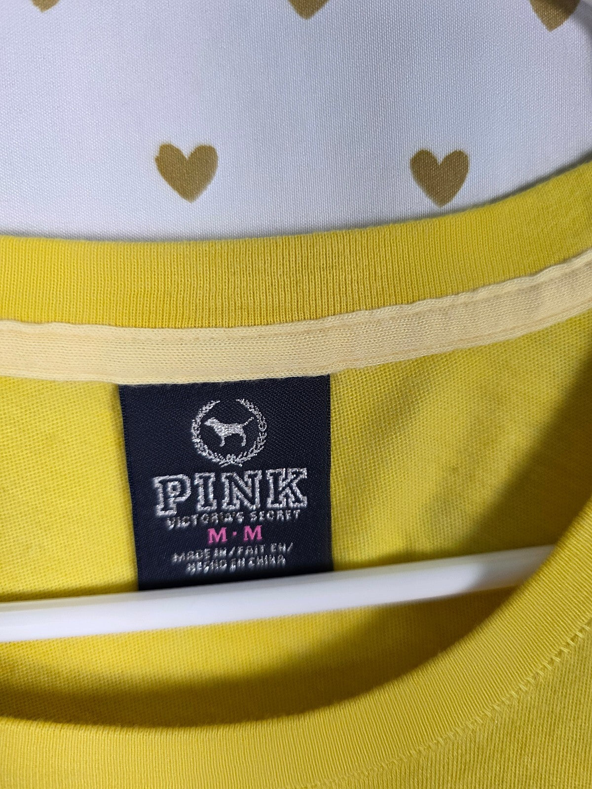 Victorias Secret PINK Vintage Logo Where the heart is Y2k Tee shirt Medium