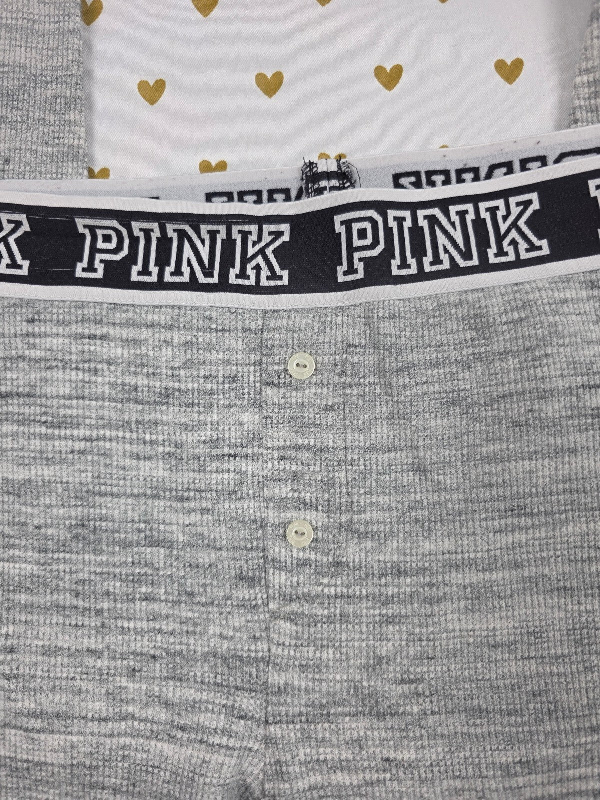 Victorias Secret  PINK Grey Thermal LARGE Sleep Pants Pajama PJ Bottoms