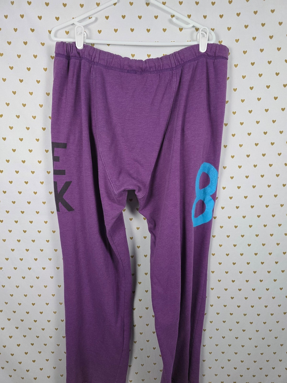 Victorias Secret PINK Vintage Purple boyfriend diaper Butt Sweats Flare Raw Hem