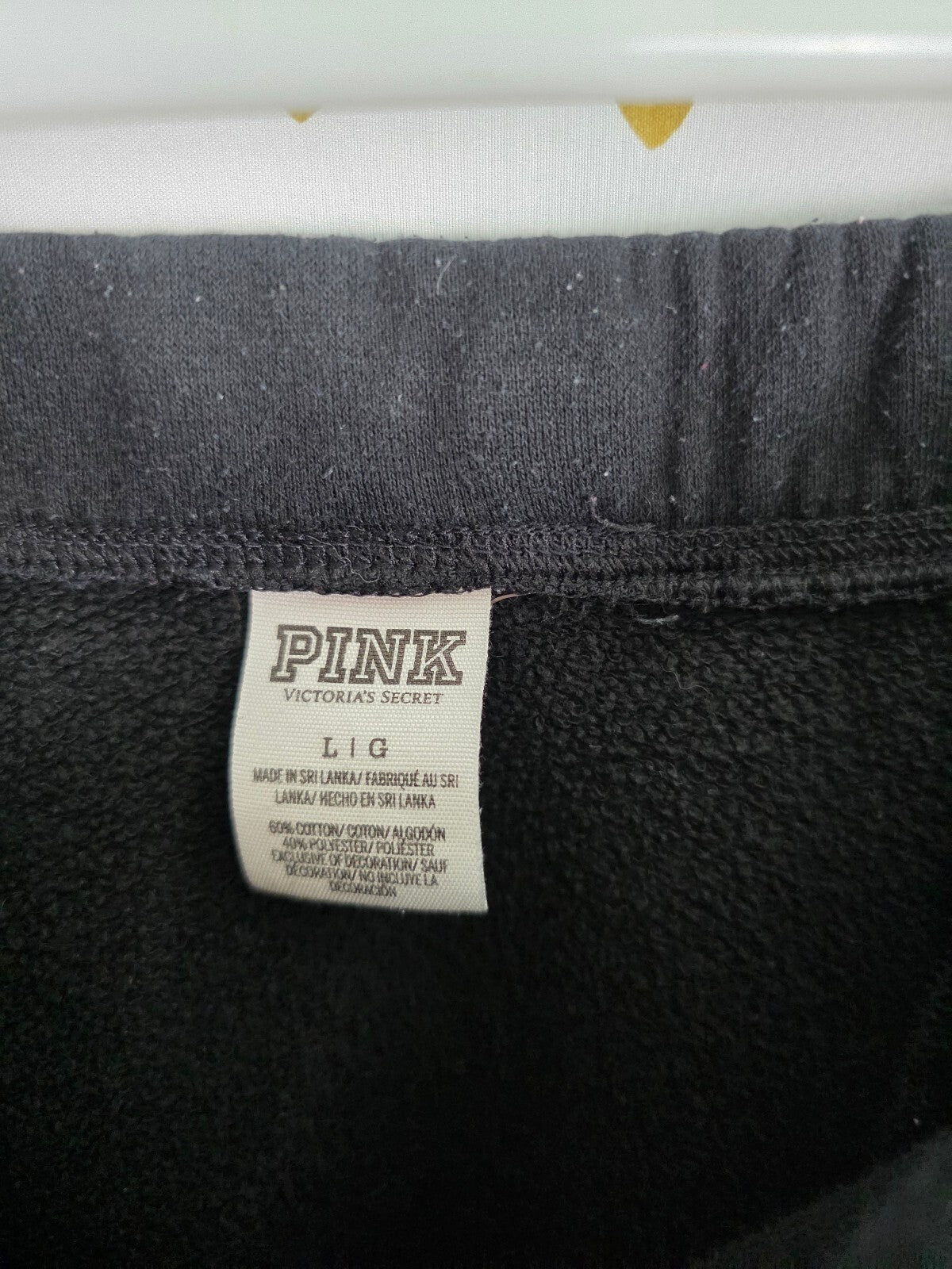 Victorias Secret PINK Black Love Boyfriend Diaper Butt Sweats Flare LARGE