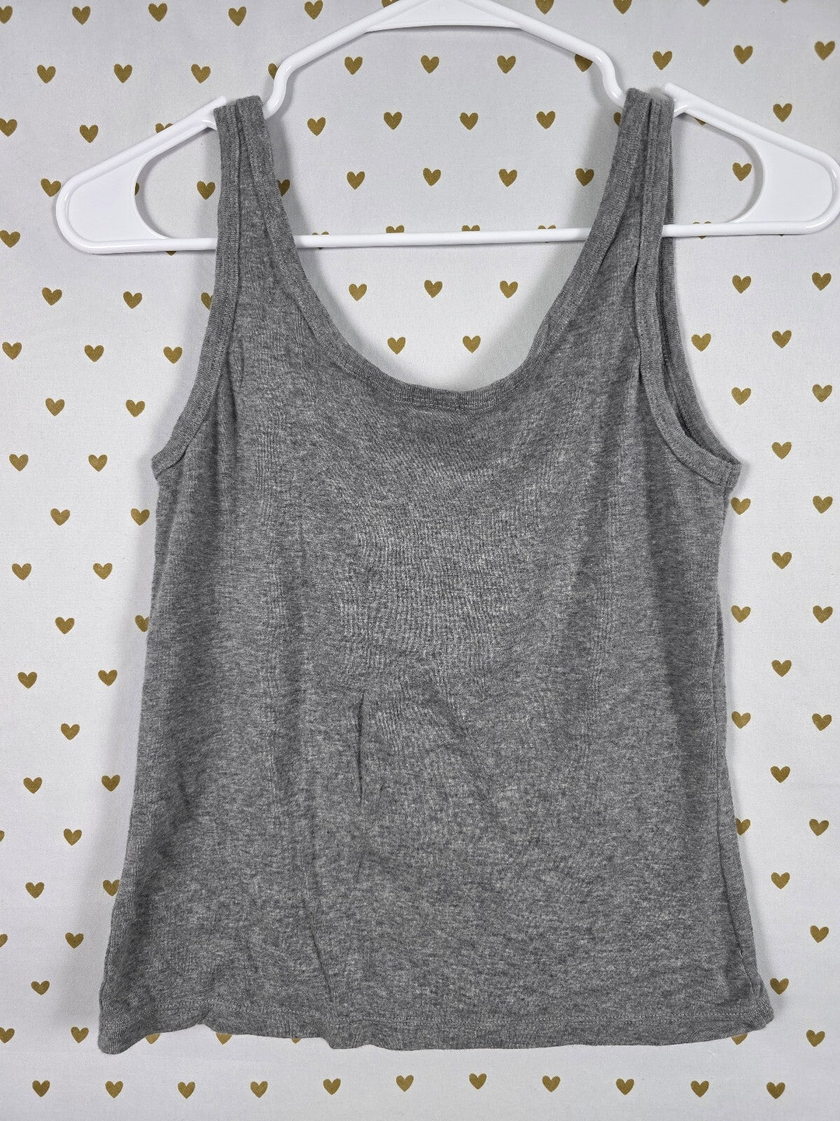 Victorias Secret VINTAGE 100% Cotton Small Y2k Embroidered Logo Grey Tank Top