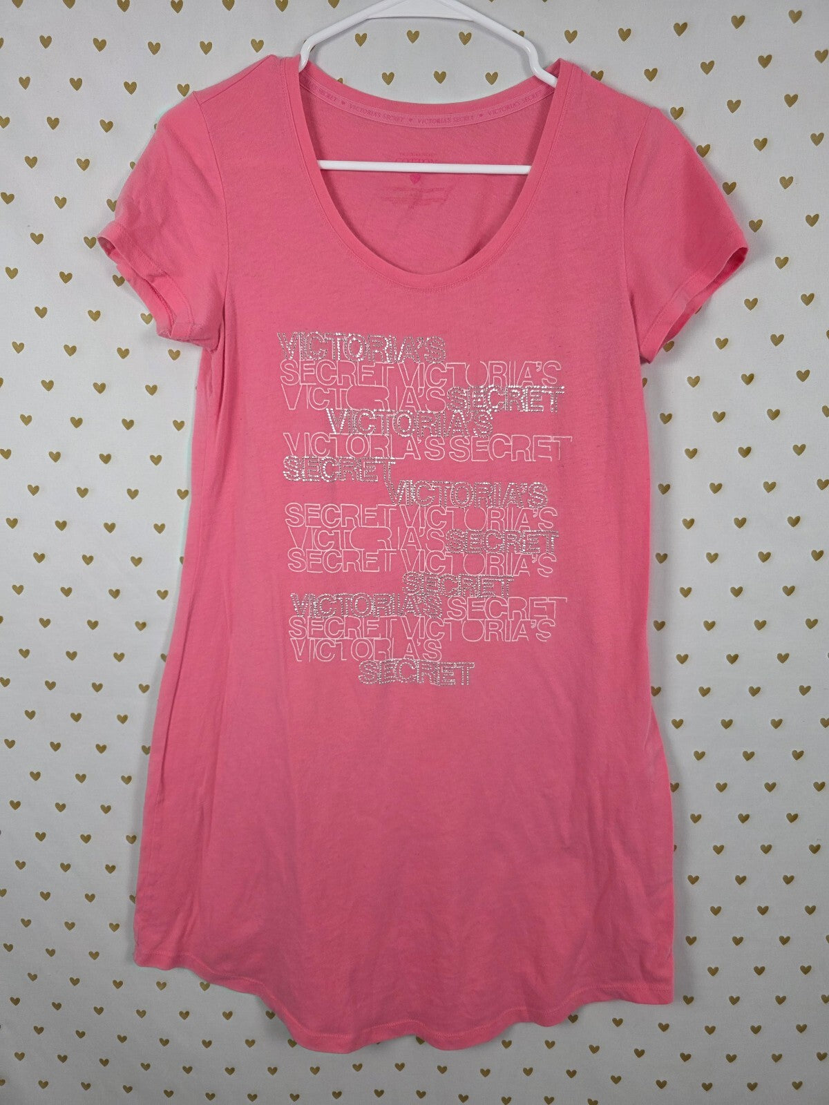 Victorias Secret Vintage BLING Nightgown Sleep Shirt Cotton SMALL