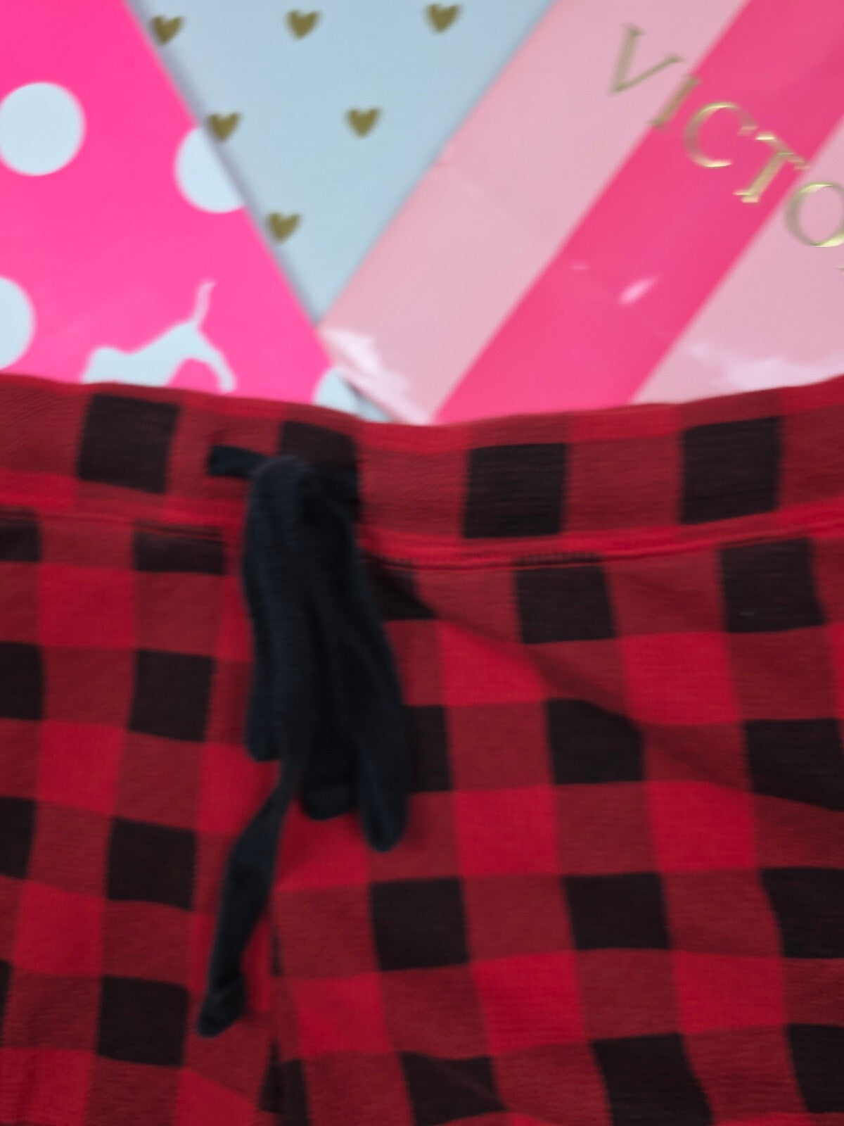 Victorias Secret PINK Buffalo Plaid Ruffle Sleep Shorts Boxers Pajama Bottoms
