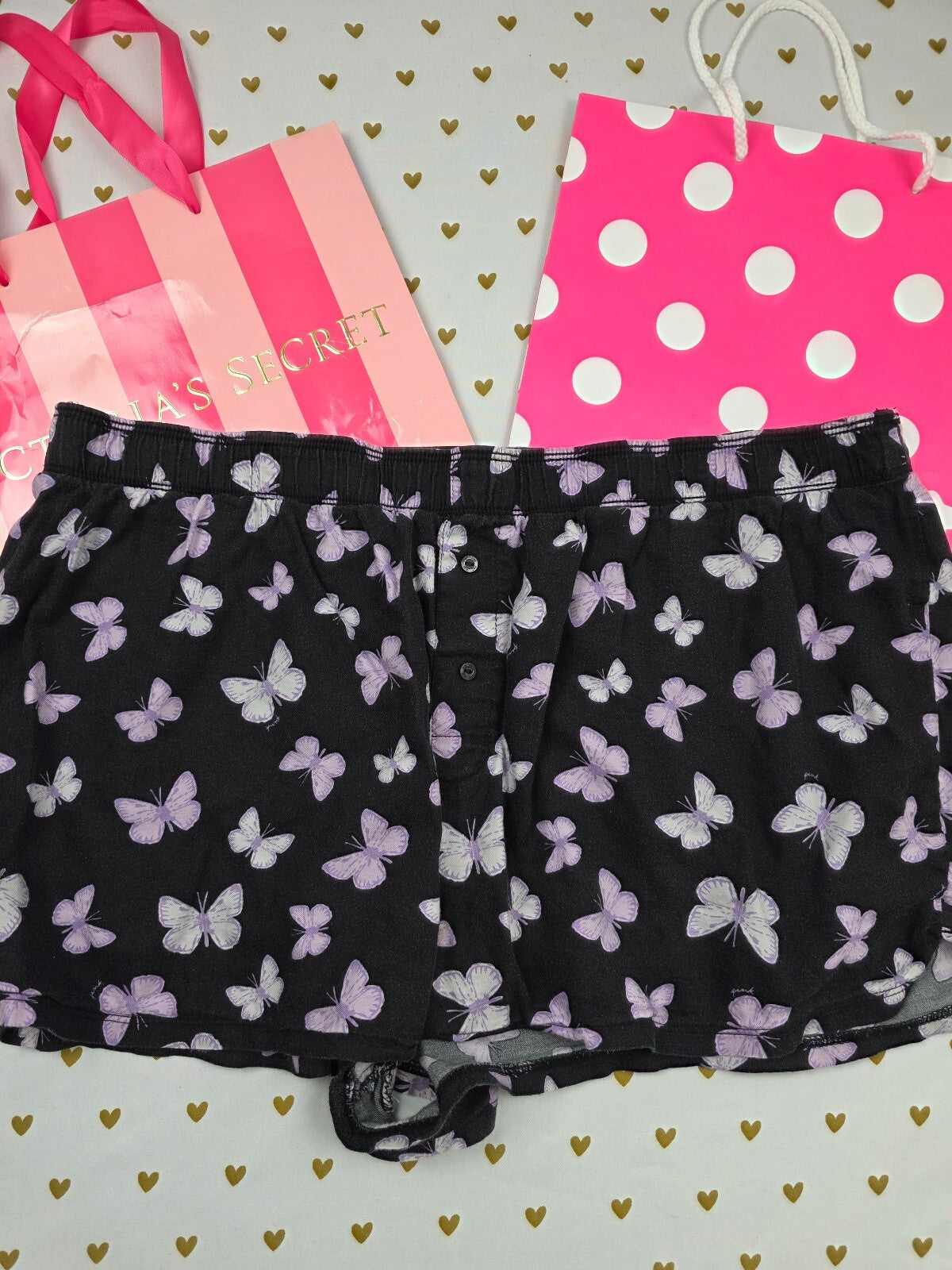 Victorias Secret PINK Butterflies XL Sleep Shorts Boxers Pajama Bottoms