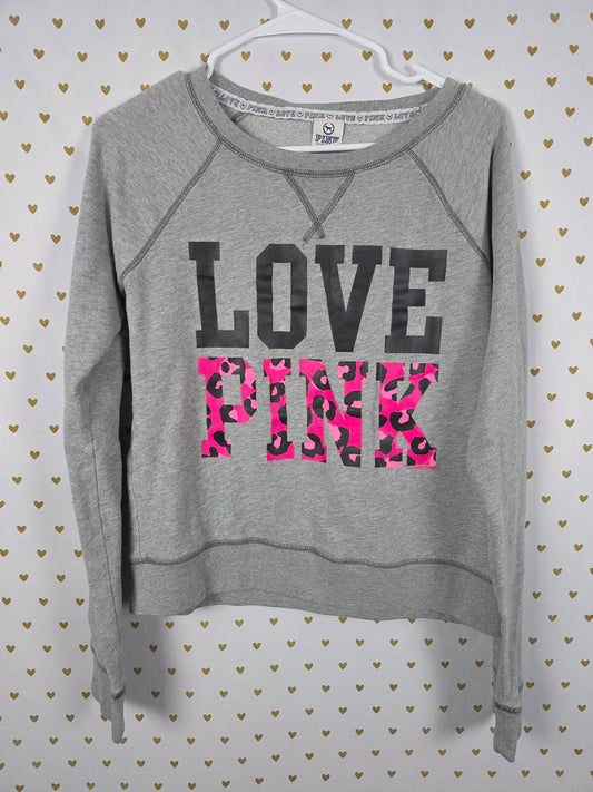 Victorias Secret Pink Vintage Y2k Leopard Cheetah Crew Sweater LARGE