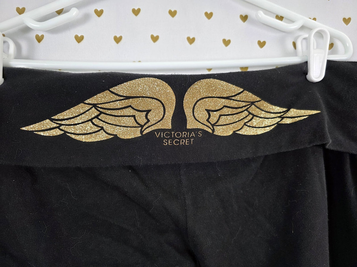 Victorias Secret Angels gold Bling Wings FOldover Yoga Pants XL LONG