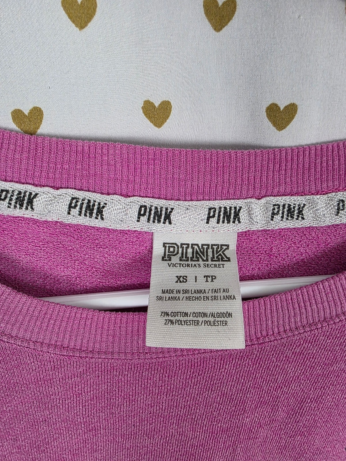 Victorias Secret PINK Oversized Purple Sweater Shirt Long Sleeve XS
