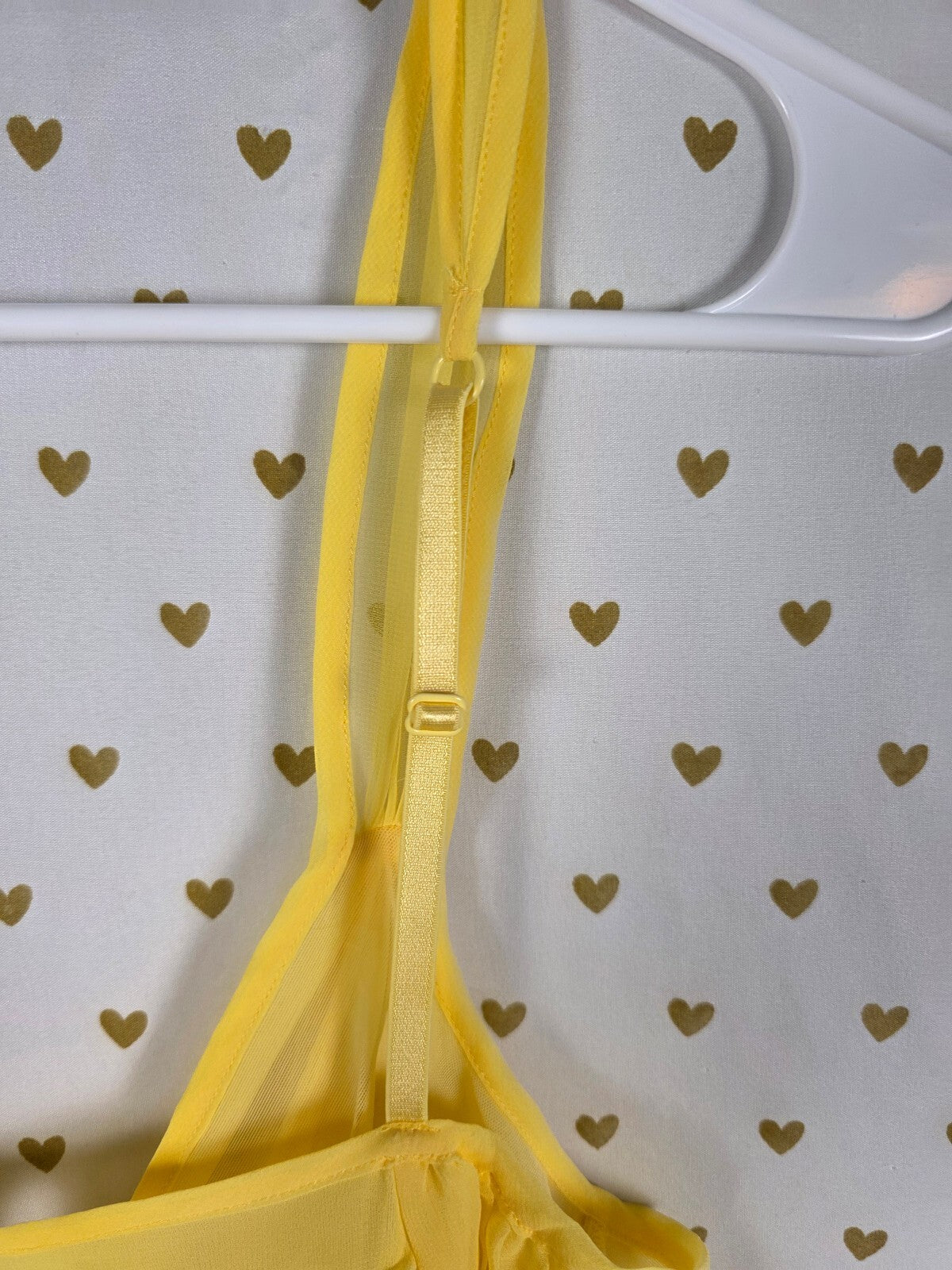 Vintage 2004 Victoria's Secret Yellow Chiffon Babydoll Slip Dress M Y2K