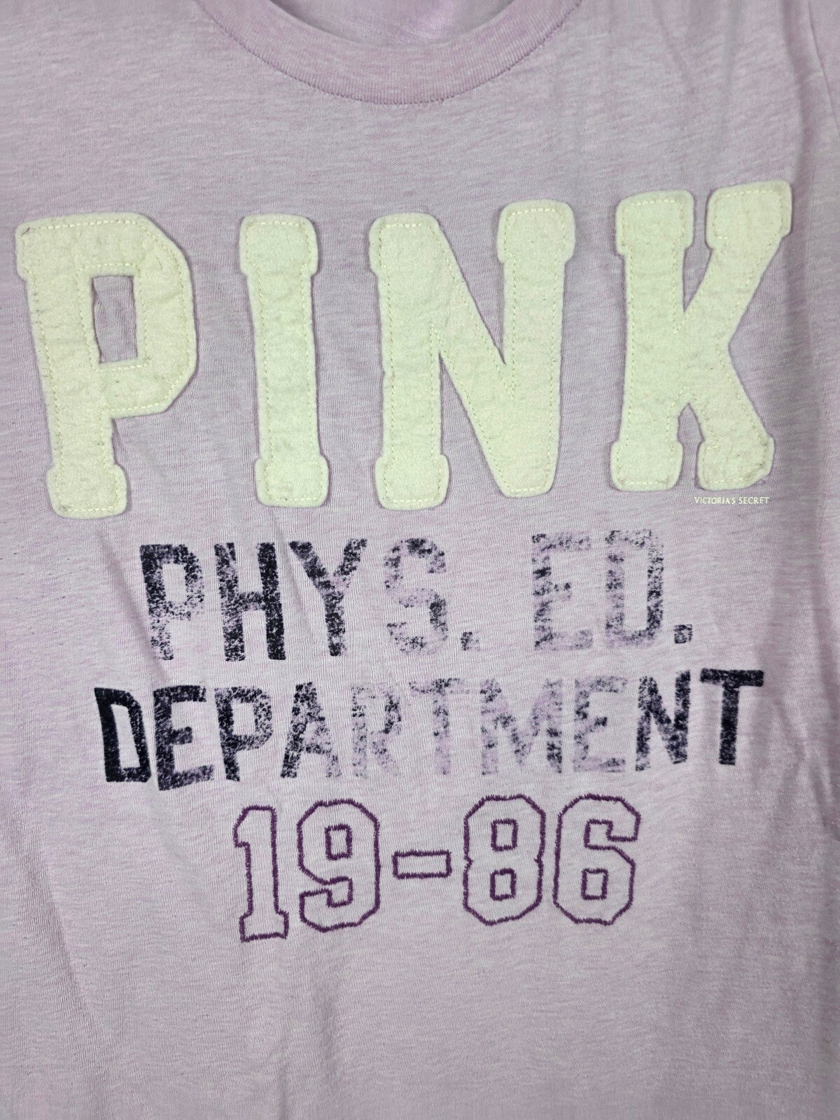 Victorias Secret PINK Purple Vintage Embroidered Tee shirt Medium