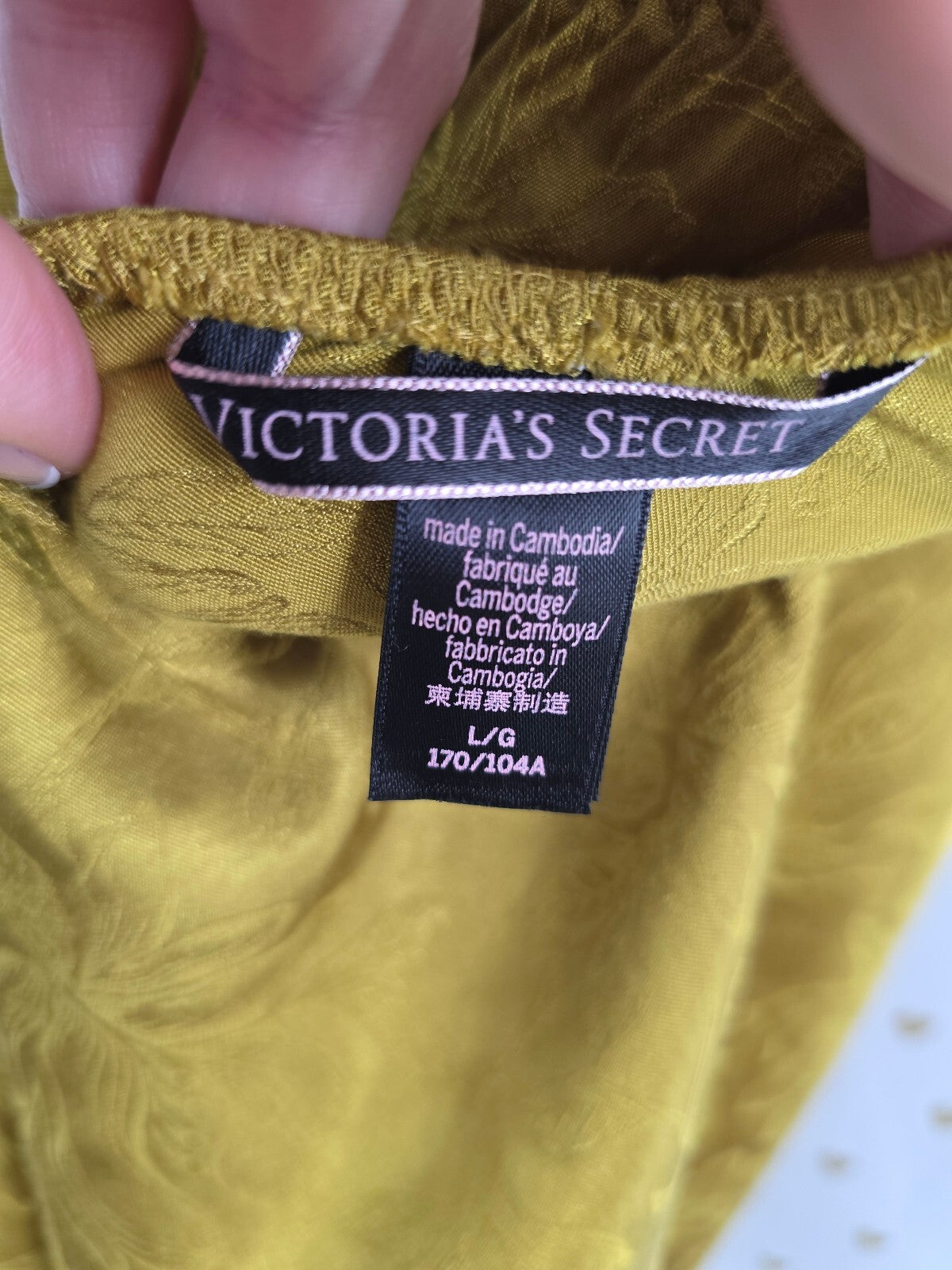 Victoria's Secret Satin Jacquard Romper L Golden Chartreuse Floral Tie Back