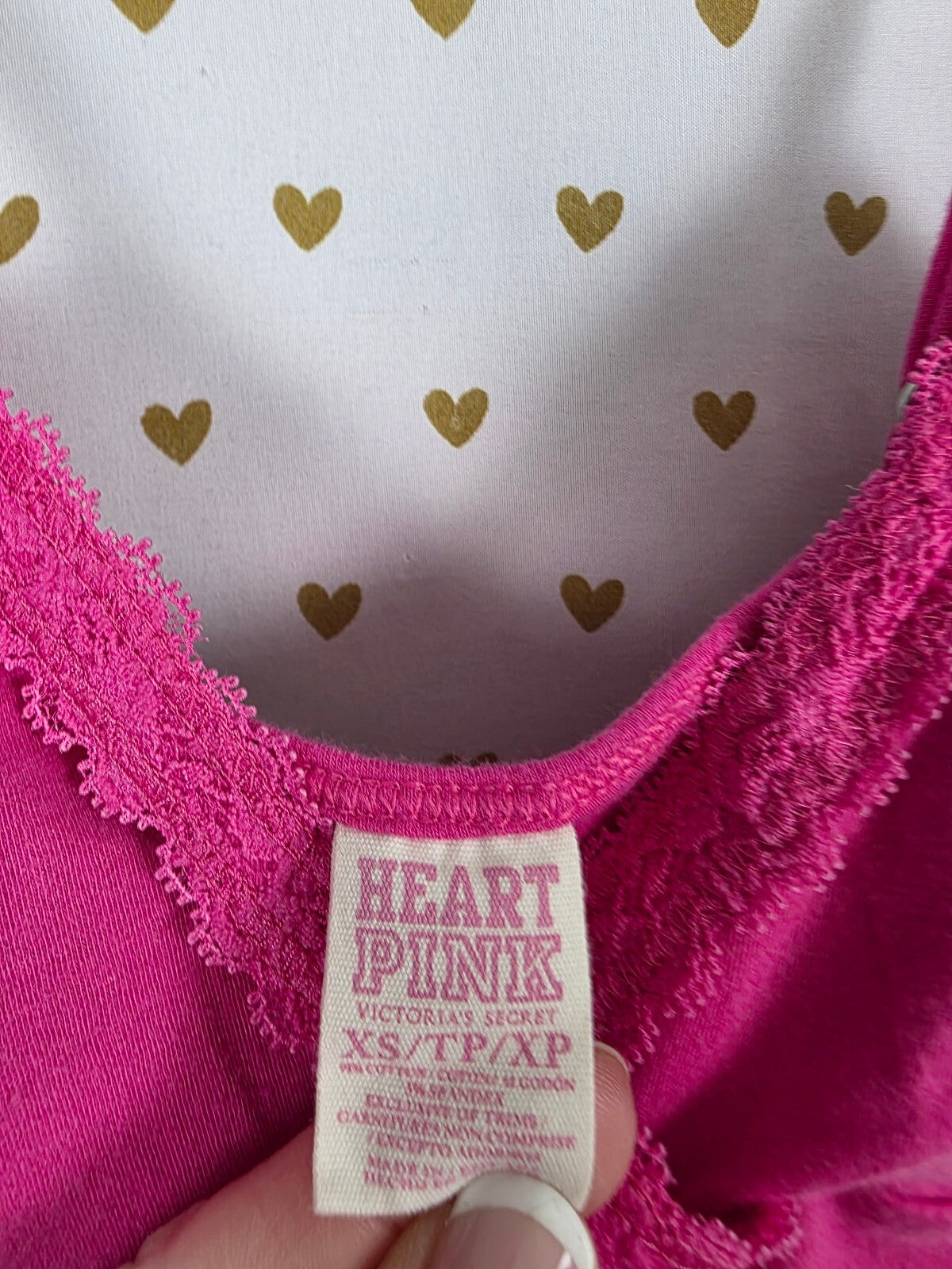 Victorias Secret PINK  Vintage HEART XS Tank Top Padded
