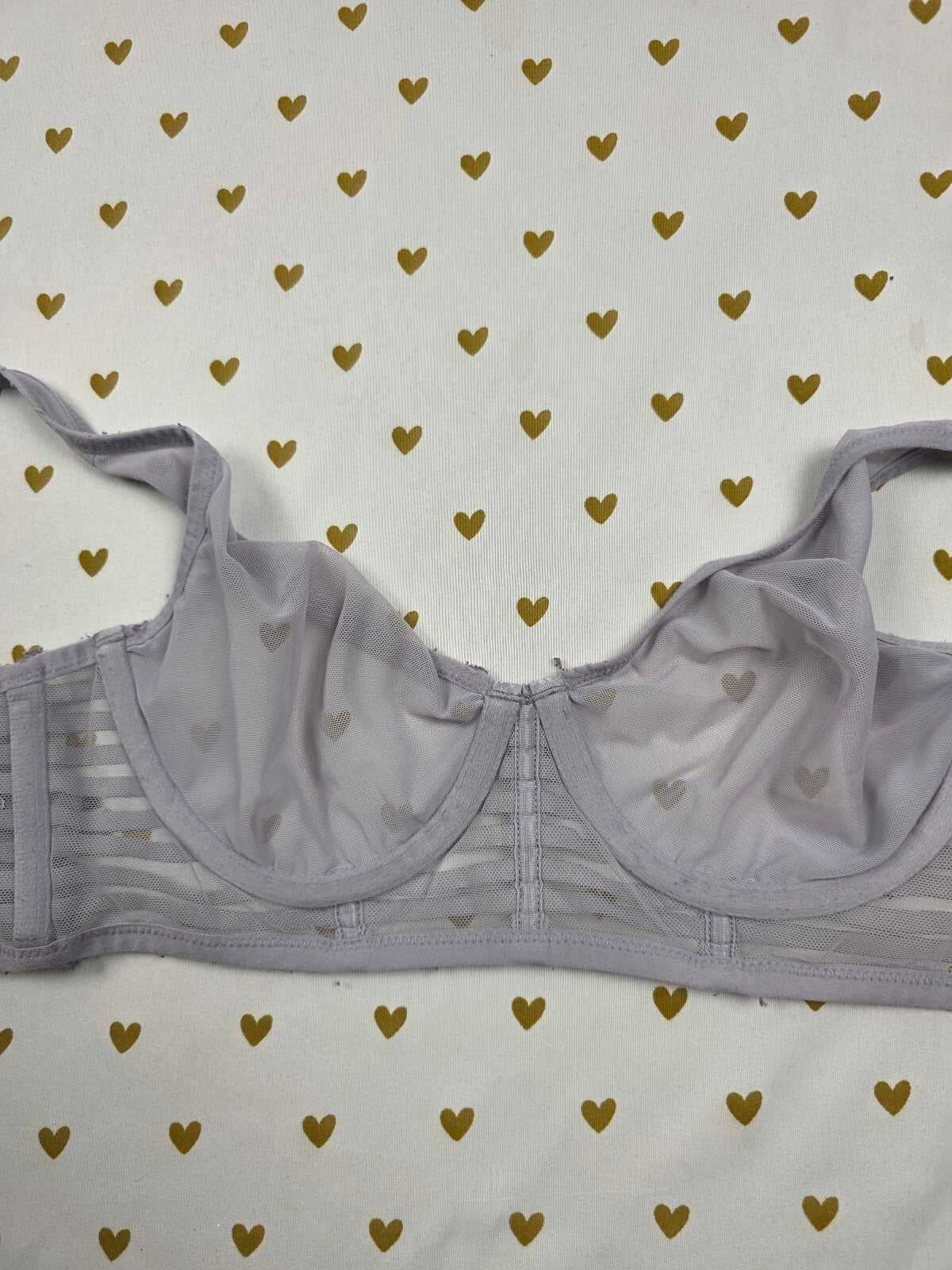 Victorias Secret Unlined Caged Strappy Sheer Plunge Bra 34C