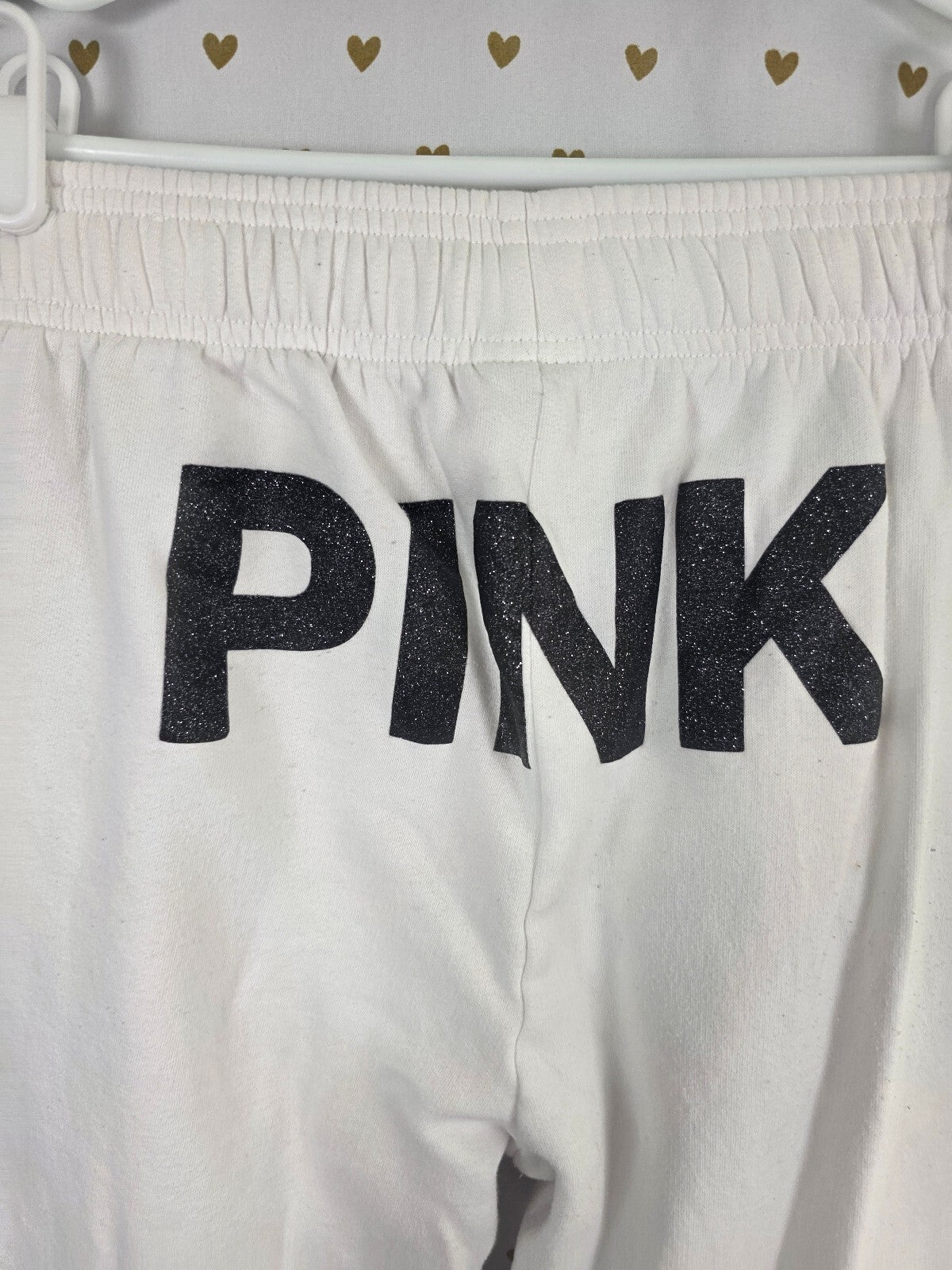 Victorias Secret PINK Bling Glitter Logo Butt Sweats Campus Originals Small